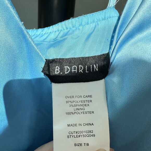 B. Darlin Maxi Slit Dress Sleeveless Women 7/8 Blue Cinderella Wedding‎ Guest - Picture 3 of 11